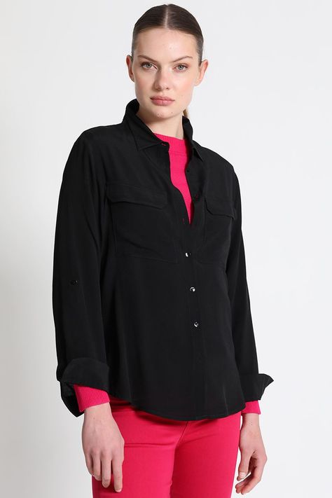 Blusa Camisera Fluida Negro Liola-0