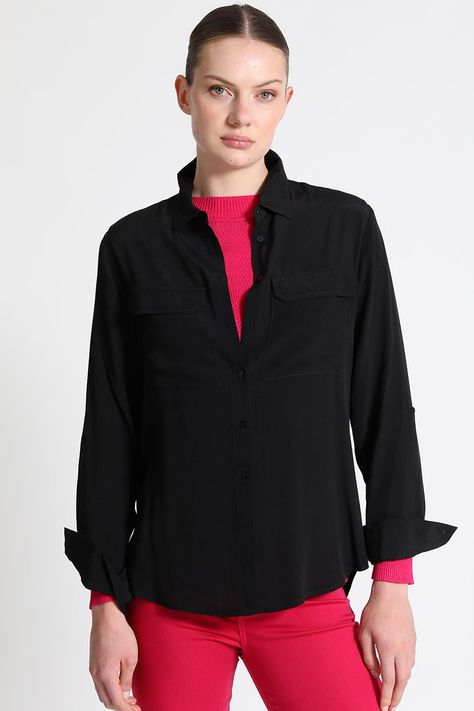 Blusa Camisera Fluida Negro Liola-1