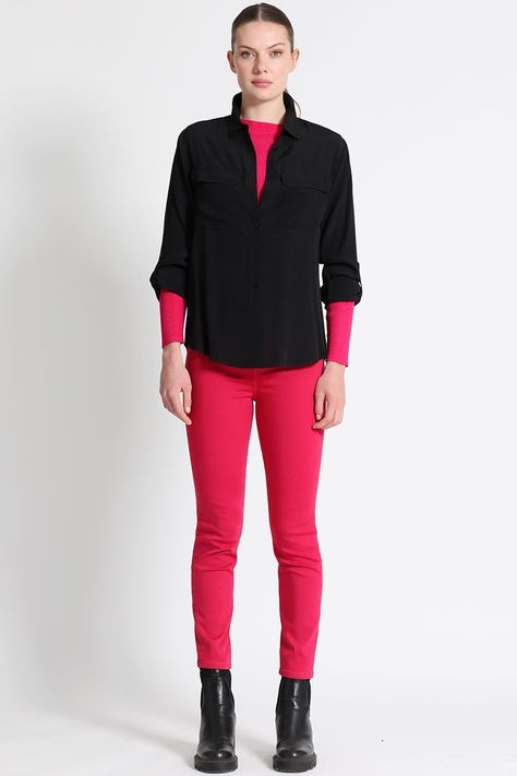 Blusa Camisera Fluida Negro Liola-2