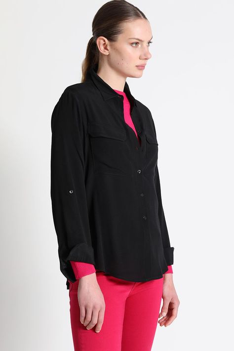 Blusa Camisera Fluida Negro Liola-3