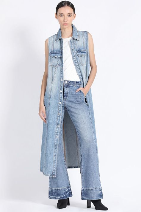 Chaqueta Midi Denim Azul Liola-0