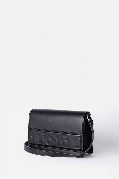 Cartera Logo Liola, Efecto Cuero, Negro Liola-3