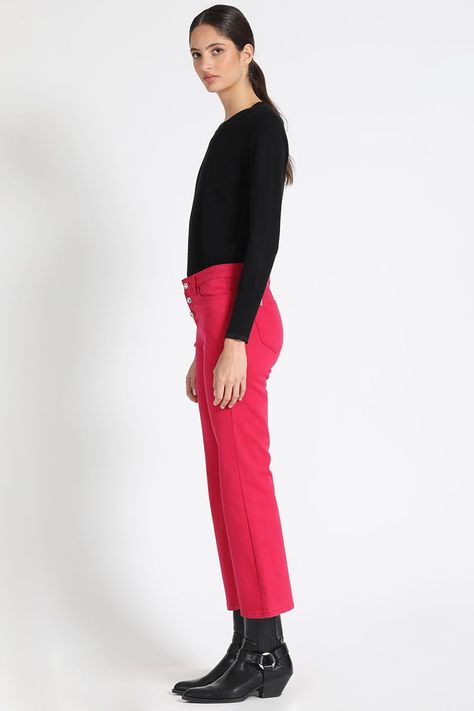 Jeans Tiro Medio Fucsia Liola-1