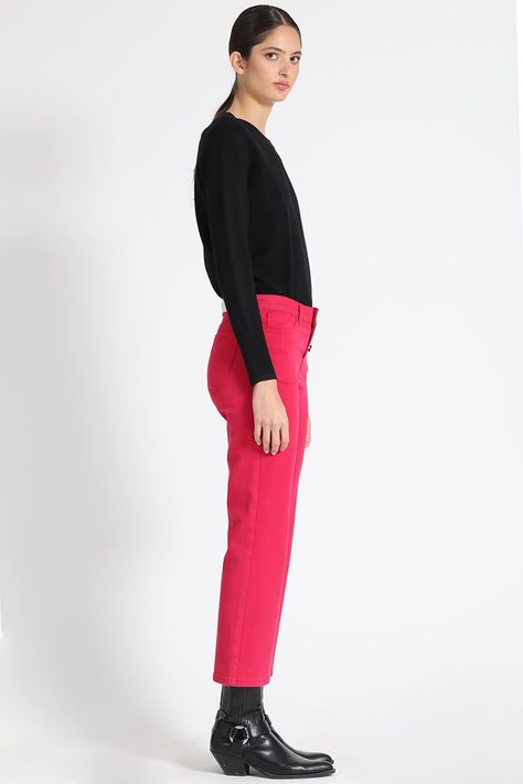 Jeans Tiro Medio Fucsia Liola-3