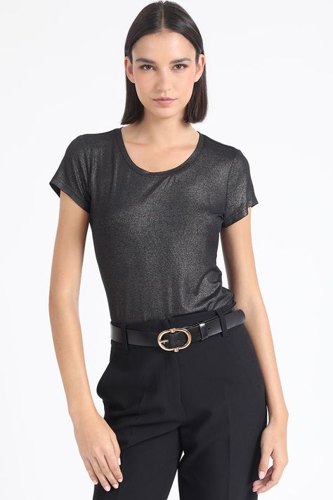 Polera Basica Folia, Negro Liola-0