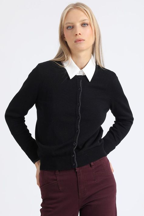 Cardigan Tejido Punto, Negro Liola-3