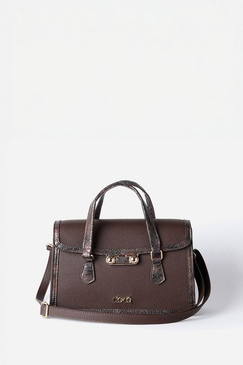 Cartera Aplicación Piton, Efecto Cuero, Chocolate Liola-0