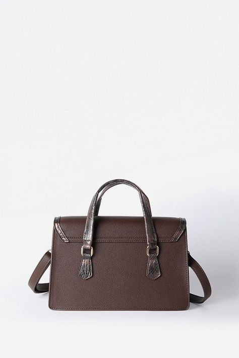 Cartera Aplicación Piton, Efecto Cuero, Chocolate Liola-2