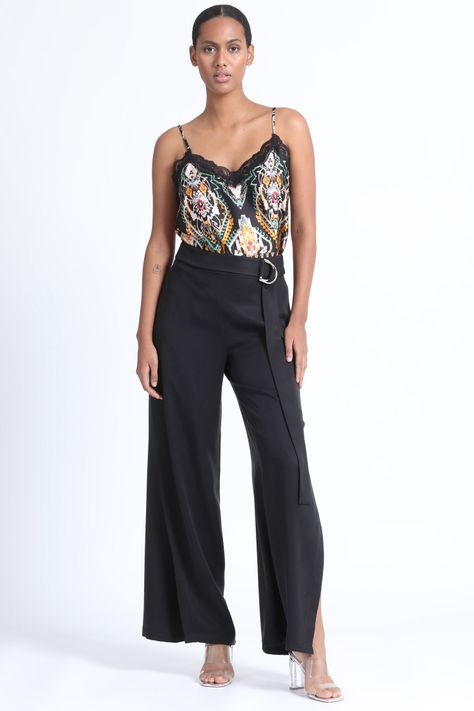 Pantalon Ancho Abertura Negro Liola-0