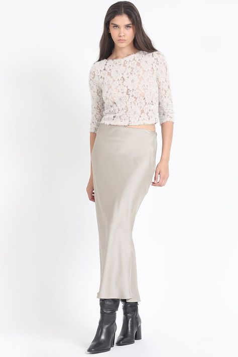 Polera Encaje Fantasia, Beige Liola-1