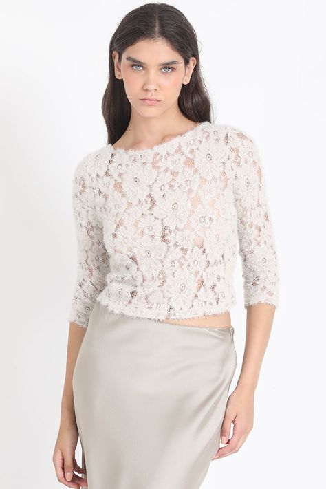 Polera Encaje Fantasia, Beige Liola-2
