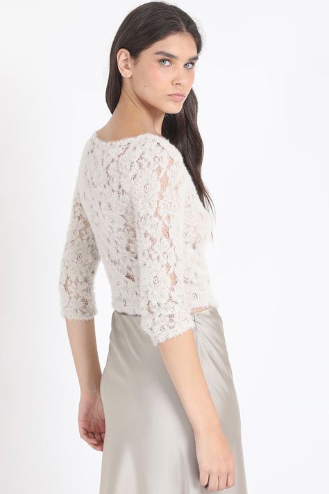 Polera Encaje Fantasia, Beige Liola-3
