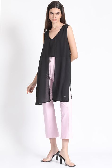 Blusa Doble Capa Negra Liola-1
