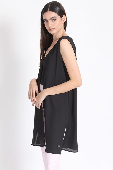 Blusa Doble Capa Negra Liola-3