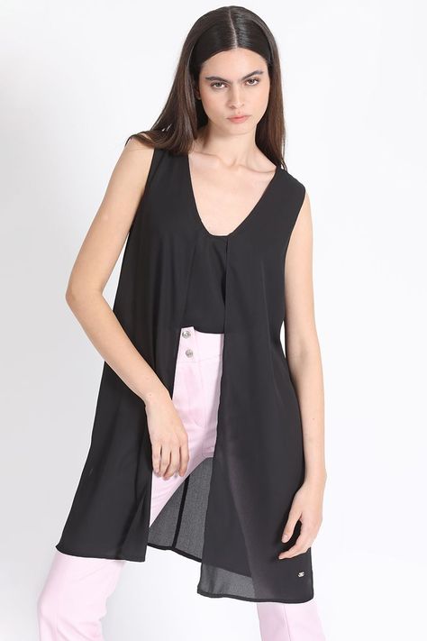 Blusa Doble Capa Negra Liola-5