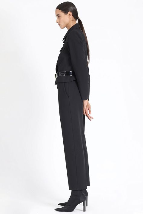 Chaqueta Corta Con Cinturon, Negro Liola-2