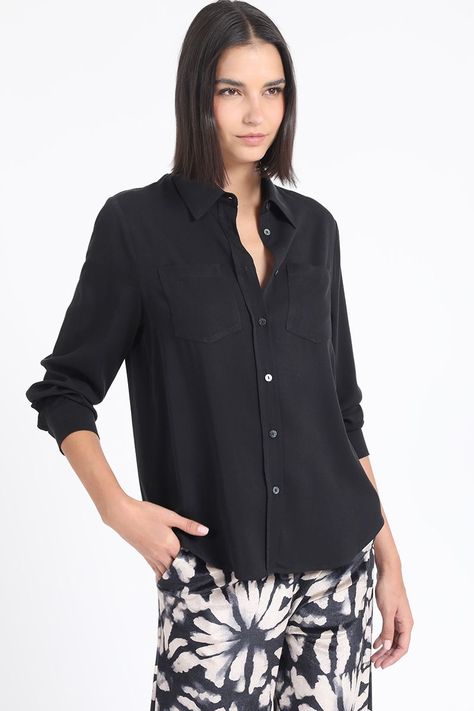Blusa Larga Basica, Negro Liola-0