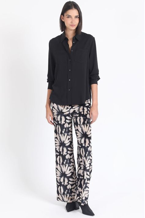 Blusa Larga Basica, Negro Liola-1