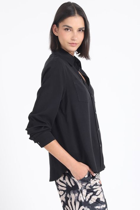 Blusa Larga Basica, Negro Liola-3