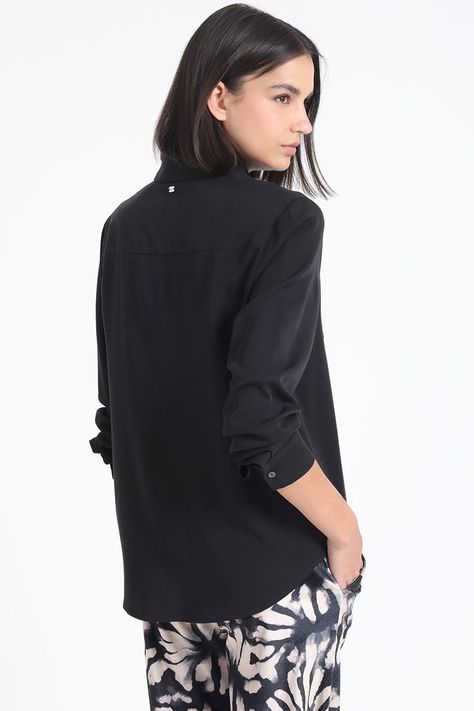 Blusa Larga Basica, Negro Liola-4