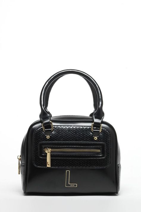 Cartera Efecto Cuero Mezcla Con Piton, Negro Liola-0