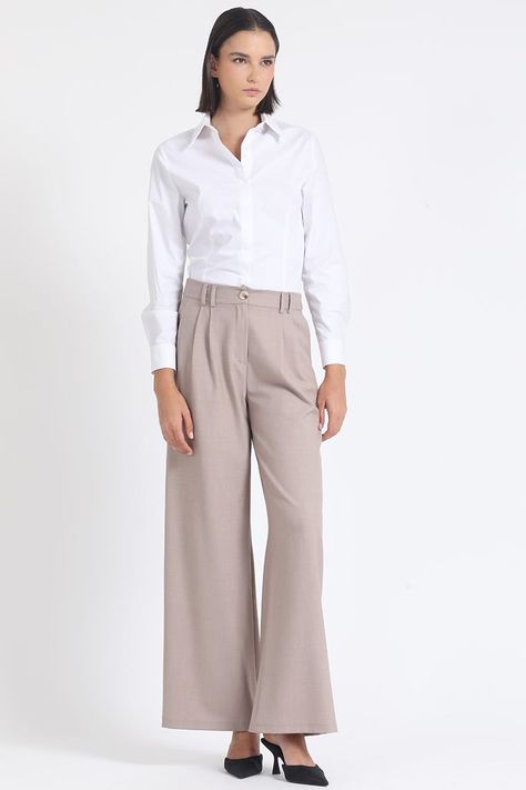 Camisa Basica Algodón Poplin, Boton Joya, Crudo Liola-1