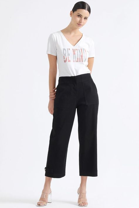 Pantalon Recto Tiro Alto, Cargo, Negro Liola-5