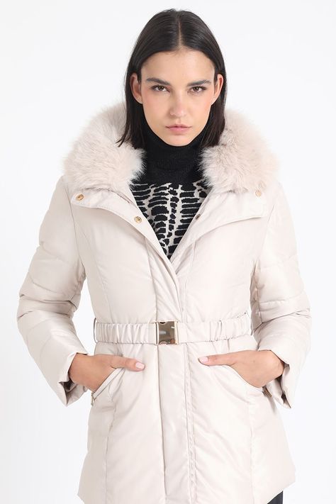 Parka Con Piel Desmontable, Beige Liola-0