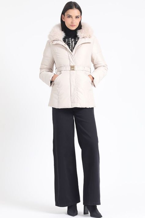 Parka Con Piel Desmontable, Beige Liola-1