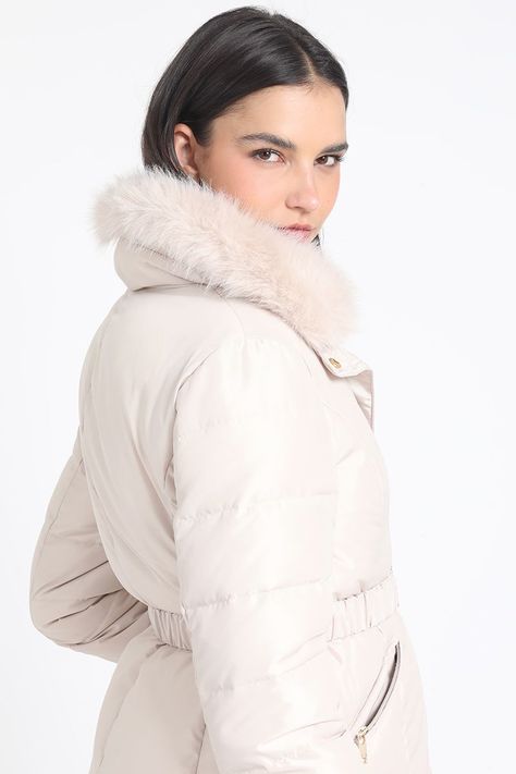 Parka Con Piel Desmontable, Beige Liola-4