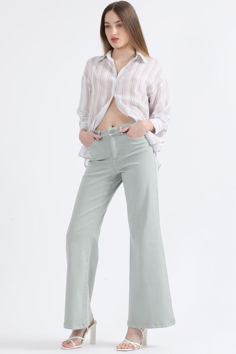 Camisa Listada Fantasia Hilo Metalizado, Beige Liola-1
