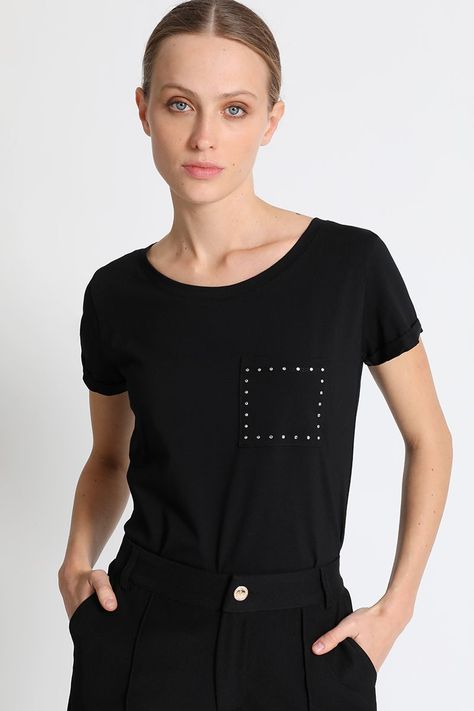 Polera Básica Mujer Negra Liola-0