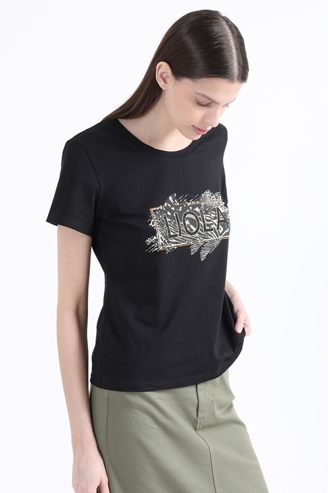 Polera Algodon Spandex Logo Liola Animal, Negro Liola-2