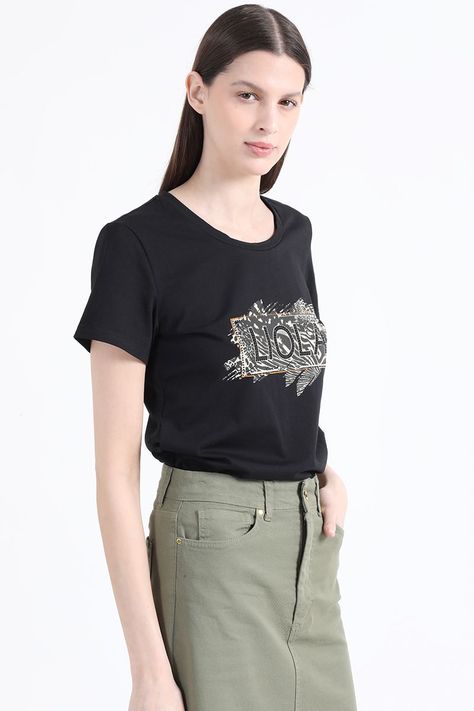 Polera Algodon Spandex Logo Liola Animal, Negro Liola-3