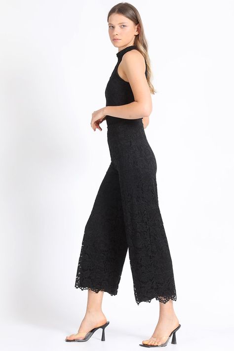 Pantalon Recto Encaje Negro Liola-2