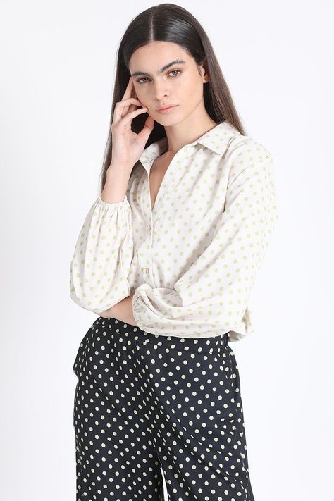 Blusa Estampado Lunares, Verde Liola-0