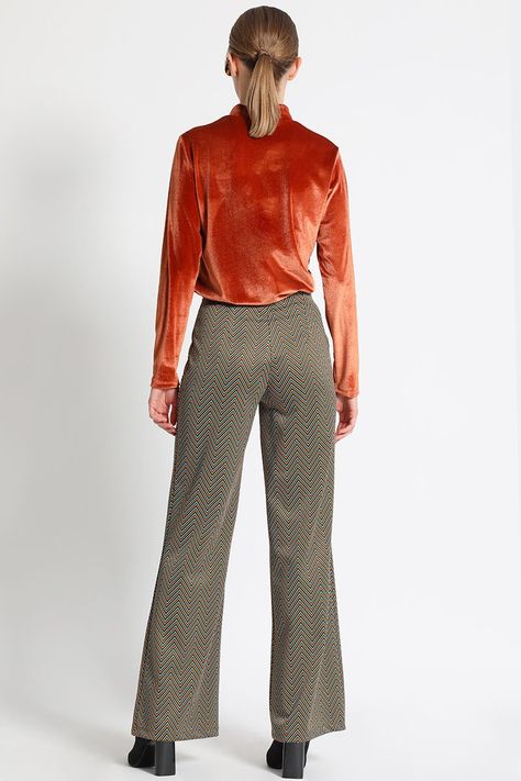 Pantalón Flare Fantasia Naranjo Liola-2