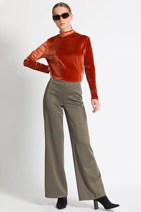 Pantalón Flare Fantasia Naranjo Liola-4