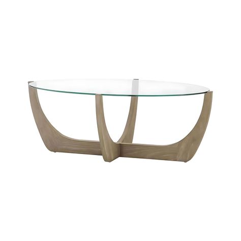 Mesa de Centro Ovalada en Vidrio con Diseño Exclusivo-0