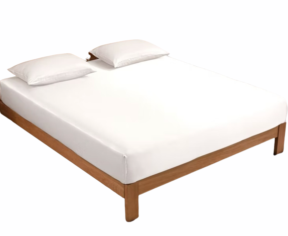 Sábana Bajera 100% seda Mulberry  Queen Blanca-1