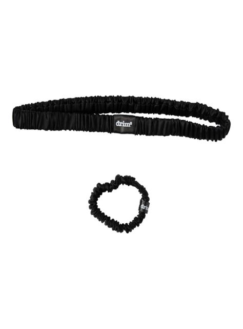 Cintillo + scrunchie 100% seda Negro-0