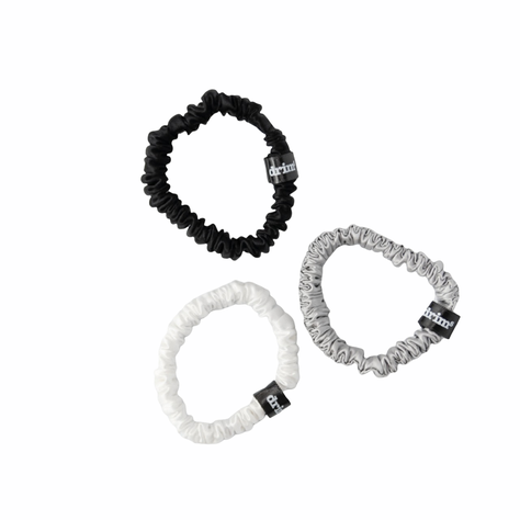 Scrunchies 100%  Seda Blanco Negro y Gris (3)-0