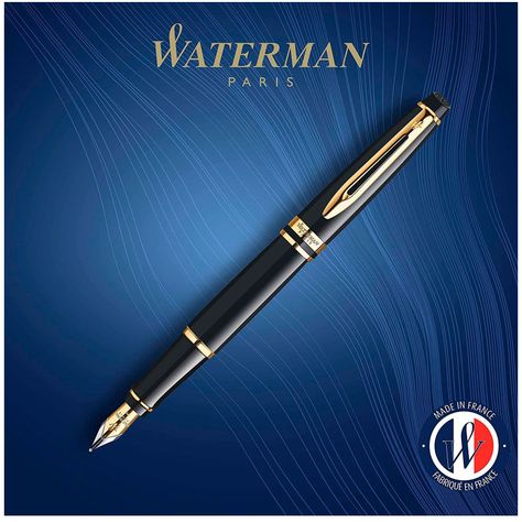 Waterman Expert 3 Negro Pluma Fuente Black/Gold-1