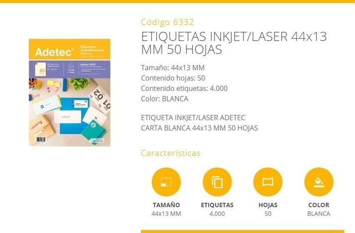 4000 Etiquetas De 44 X 13 Mm 50 Hjs Blancas Para Impresoras -1