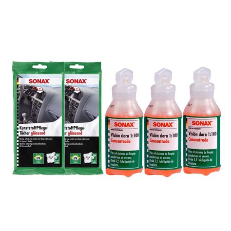 Kit Automovil Limpieza Toallitas Humedas + Limpiaparabrisas Sonax-0