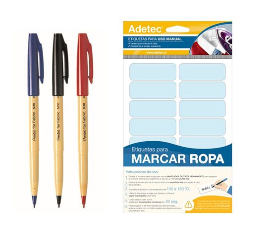 3 Marcadores Permanentes M10 Pentel+ 36 Etiquetas De Ropa-0