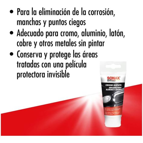 Pasta para Pulir Cromos Sonax 75 ml Restauración de Metales-4