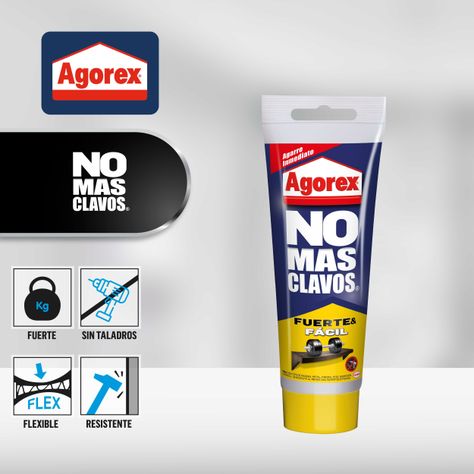 Pegamento Adhesivo De Montaje Agorex No Mas Clavo Blanco 200G-1