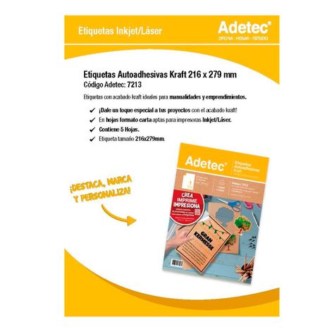 Papel Para Impresora Kraft 216x279 Mm Autoadhesivas-1