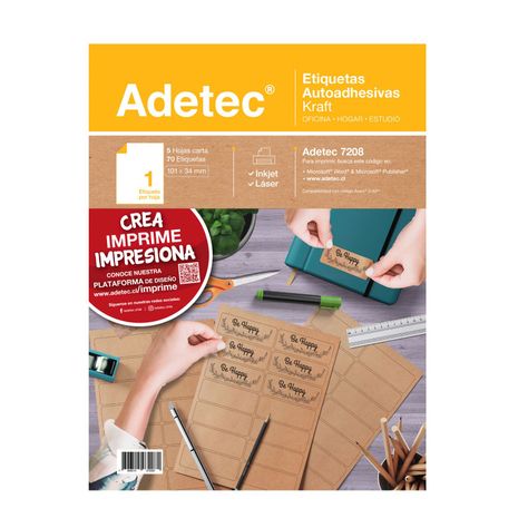 Papel Para Impresora Kraft 216x279 Mm Autoadhesivas-2